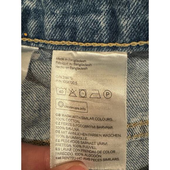 H&M Divided Women’s Cargo Jeans Size 4 Blue Wide Leg Utility Denim 100% Cotton - Picture 5 of 5